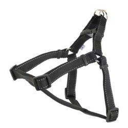 Padded Nylon Dog Harness Black M 54-67cm